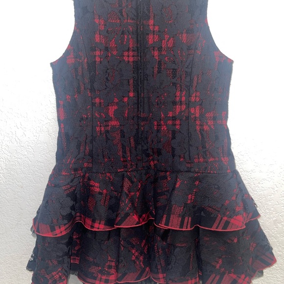 Girls Black and Red Lace Ruffle Dress NWT - Picture 4 of 5